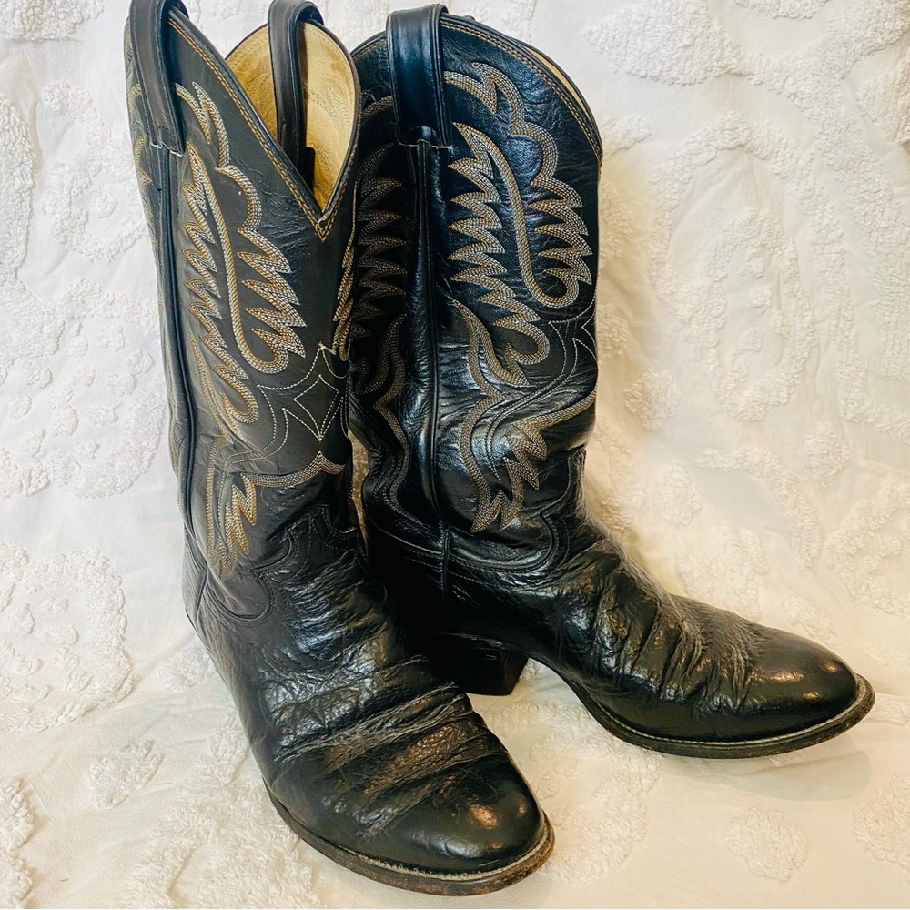 Justin Boots Black and Gray Cowboy Boots